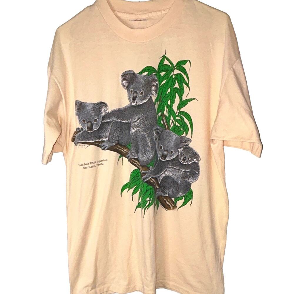 Vtg 80’s Koala Graphic Singe stitched Crew Neck Tshirt XL